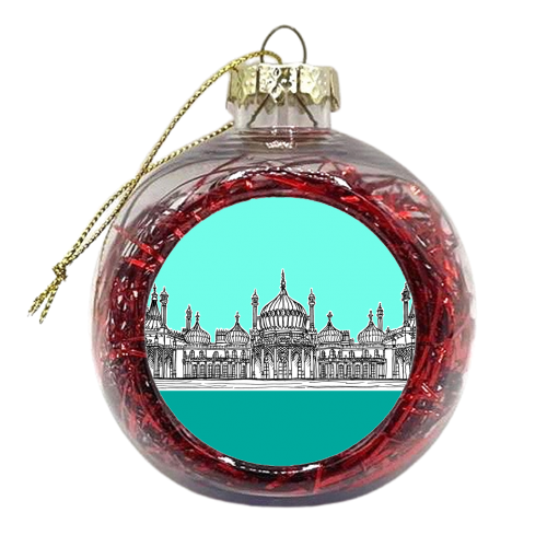 Brighton Pavilion ( turquoise/teal version) - xmas bauble by Adam Regester