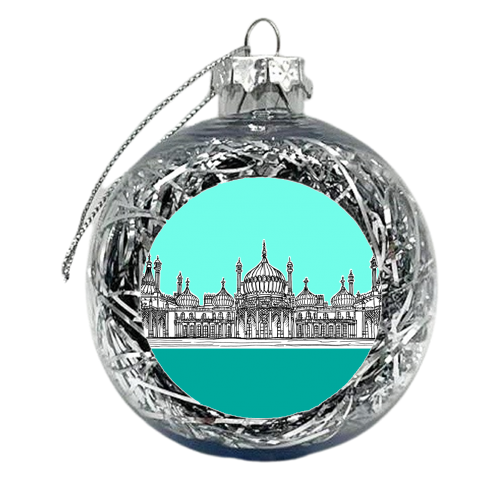 Brighton Pavilion ( turquoise/teal version) - xmas bauble by Adam Regester