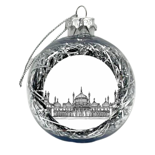 Brighton Royal Pavilion Facade Drawing - xmas bauble by Adam Regester