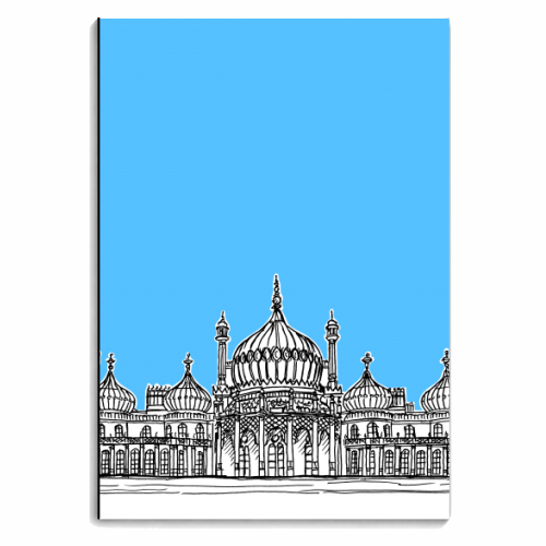 Brighton Royal Pavilion Facade Drawing ( Pale blue version ) - personalised A4, A5, A6 notebook by Adam Regester