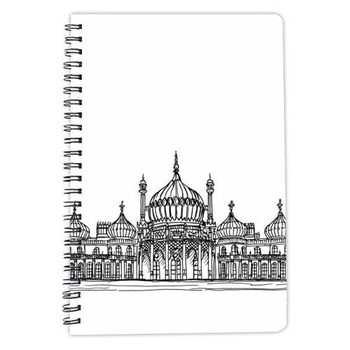 Brighton Royal Pavilion Facade Drawing - personalised A4, A5, A6 notebook by Adam Regester