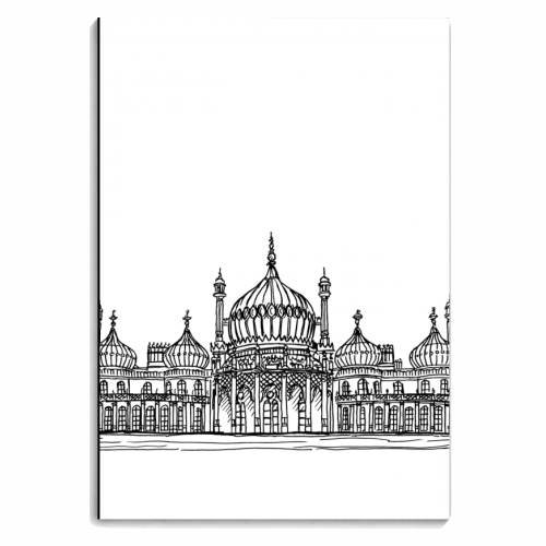 Brighton Royal Pavilion Facade Drawing - personalised A4, A5, A6 notebook by Adam Regester