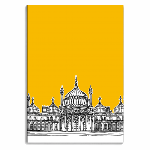 Brighton Royal Pavilion Facade ( yellow version ) - personalised A4, A5, A6 notebook by Adam Regester