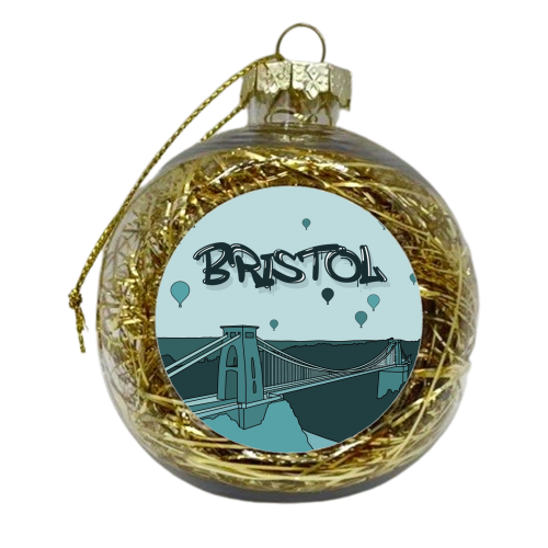 Bristol Clifton suspension bridge print - xmas bauble by The Girl Next Draw