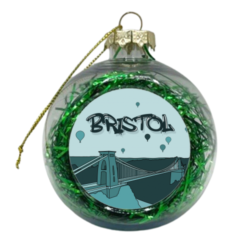 Bristol Clifton suspension bridge print - xmas bauble by The Girl Next Draw
