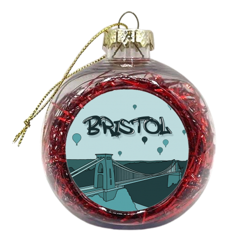 Bristol Clifton suspension bridge print - xmas bauble by The Girl Next Draw