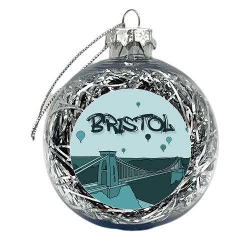 Bristol Clifton suspension bridge print - xmas bauble by The Girl Next Draw