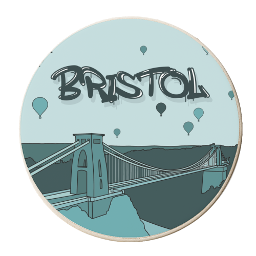 Bristol Clifton suspension bridge print - personalised beer coaster by The Girl Next Draw
