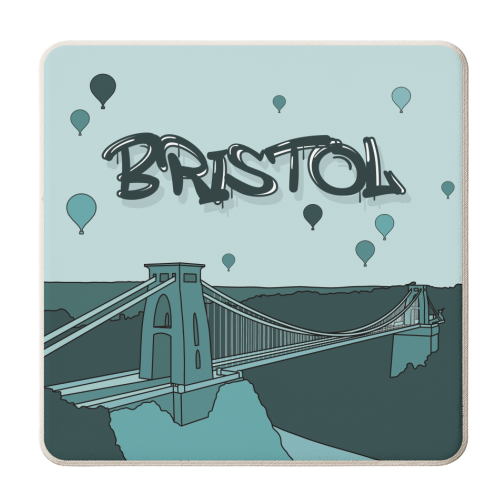 Bristol Clifton suspension bridge print - personalised beer coaster by The Girl Next Draw