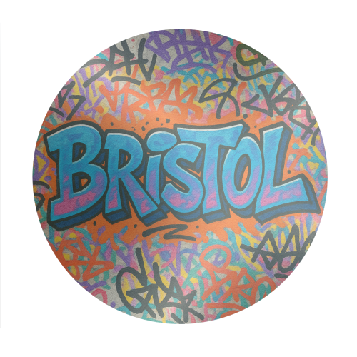 Bristol Graffiti - Circle Sticker by Ms Doodle