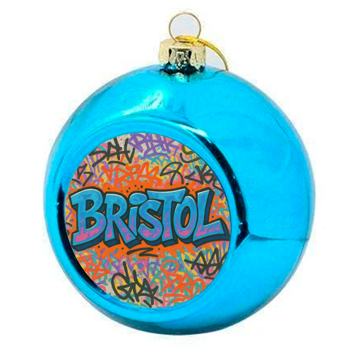 Bristol Graffiti - colourful christmas bauble by Ms Doodle