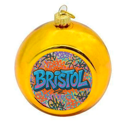 Bristol Graffiti - colourful christmas bauble by Ms Doodle
