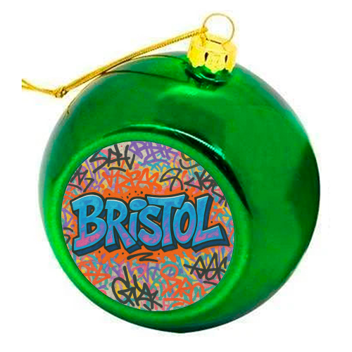 Bristol Graffiti - colourful christmas bauble by Ms Doodle
