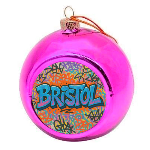 Bristol Graffiti - colourful christmas bauble by Ms Doodle