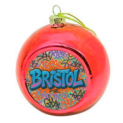 Bristol Graffiti - colourful christmas bauble by Ms Doodle
