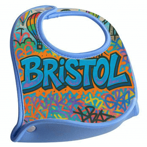 Bristol Graffiti - feeding bib by Ms Doodle