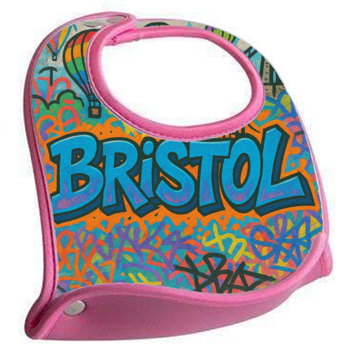 Bristol Graffiti - feeding bib by Ms Doodle