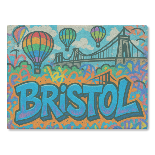 Bristol Graffiti - glass chopping board by Ms Doodle