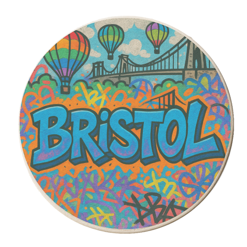 Bristol Graffiti - personalised beer coaster by Ms Doodle