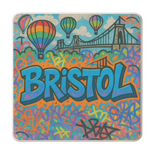 Bristol Graffiti - personalised beer coaster by Ms Doodle