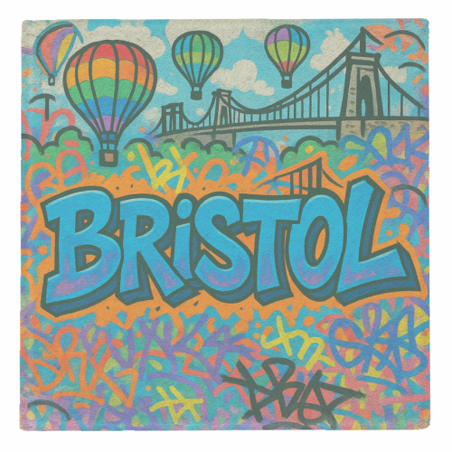 Bristol Graffiti - personalised beer coaster by Ms Doodle