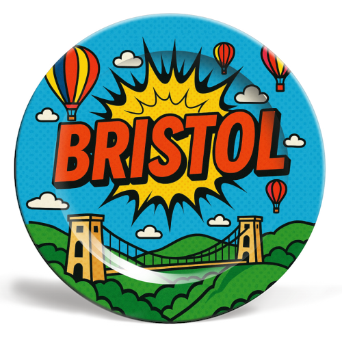 Bristol Pop Art - ceramic dinner plate by Ms Doodle