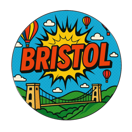 Bristol Pop Art - Circle Sticker by Ms Doodle