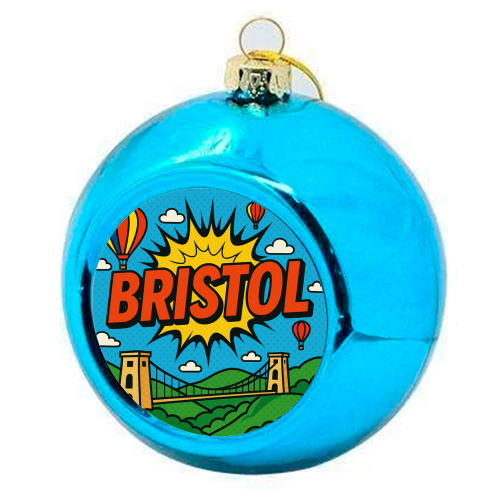 Bristol Pop Art - colourful christmas bauble by Ms Doodle