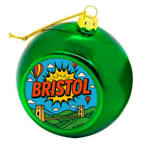 Bristol Pop Art - colourful christmas bauble by Ms Doodle