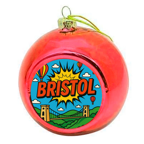 Bristol Pop Art - colourful christmas bauble by Ms Doodle
