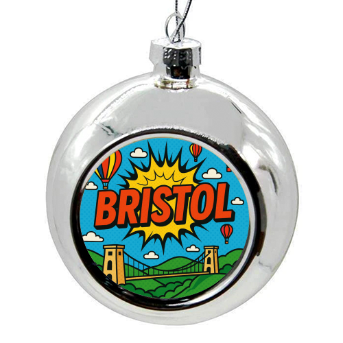 Bristol Pop Art - colourful christmas bauble by Ms Doodle