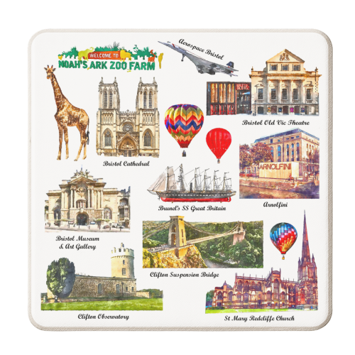 Bristol Watercolour Landmarks - personalised beer coaster by AP