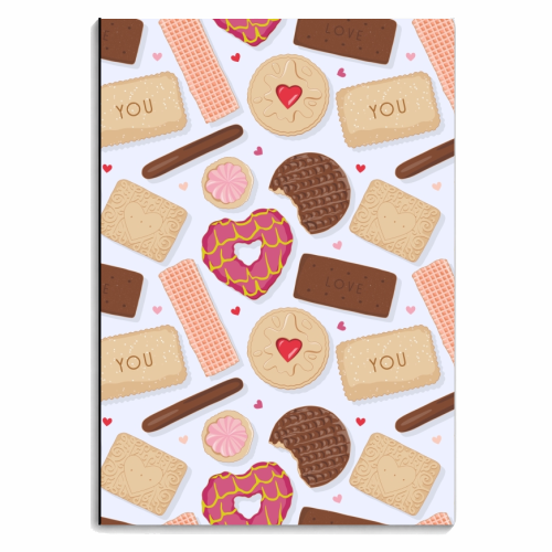 British biscuits love pattern - personalised A4, A5, A6 notebook by The Girl Next Draw