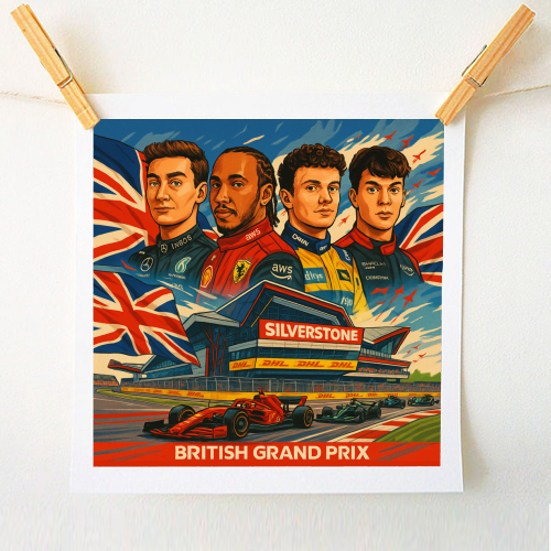 British Racing Drivers - A1 - A4 art print by Ms Doodle