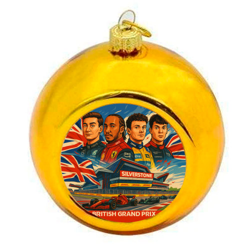British Racing Drivers - colourful christmas bauble by Ms Doodle