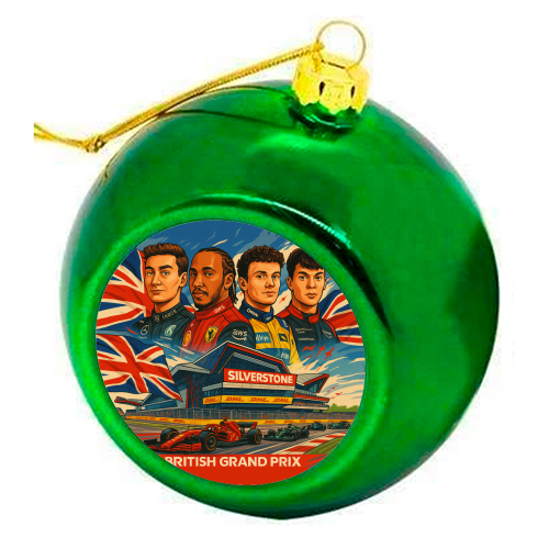 British Racing Drivers - colourful christmas bauble by Ms Doodle