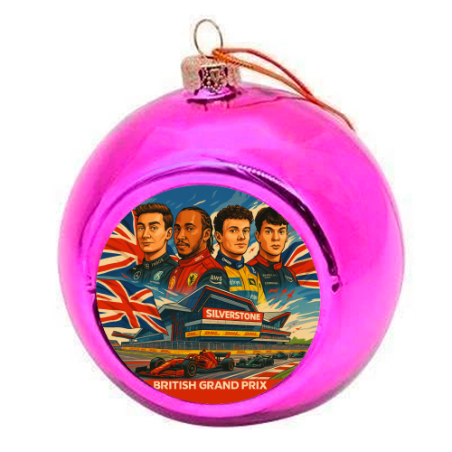 British Racing Drivers - colourful christmas bauble by Ms Doodle