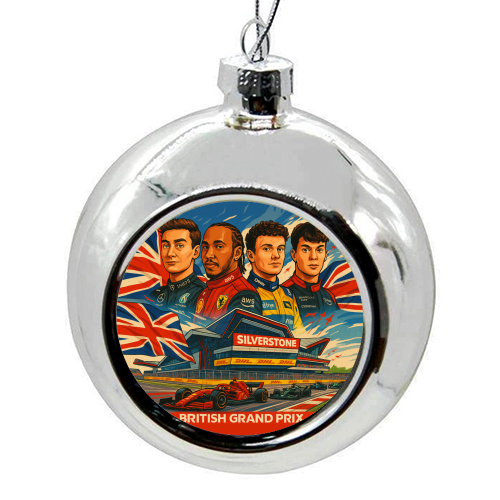 British Racing Drivers - colourful christmas bauble by Ms Doodle