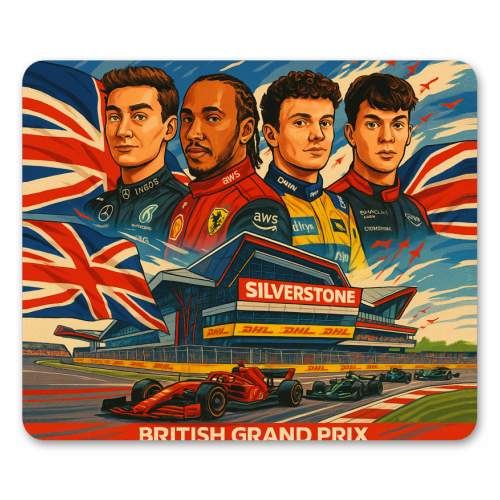 British Racing Drivers - mouse mat by Ms Doodle