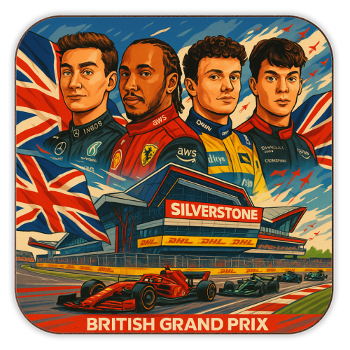 British Racing Drivers - personalised beer coaster by Ms Doodle