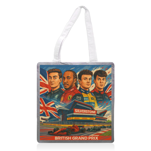 British Racing Drivers - printed canvas tote bag by Ms Doodle