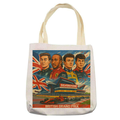 British Racing Drivers - printed canvas tote bag by Ms Doodle