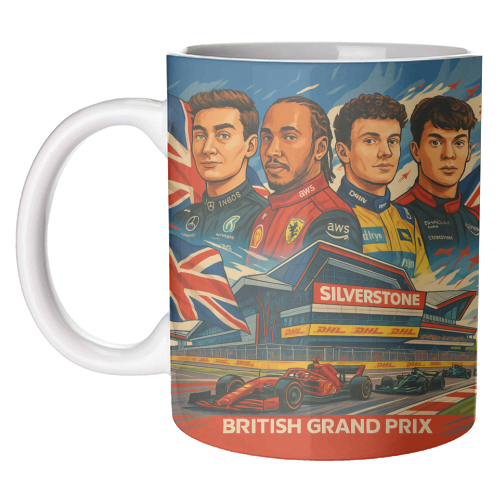 British Racing Drivers - unique mug by Ms Doodle