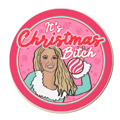 Britney It's Christmas Bitch - personalised beer coaster by Niomi Fogden