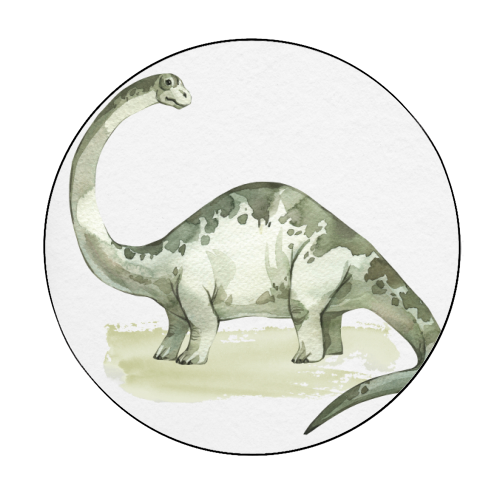 Brontosaurus - Circle Sticker by Gal Design