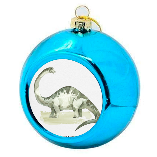 Brontosaurus - colourful christmas bauble by Gal Design