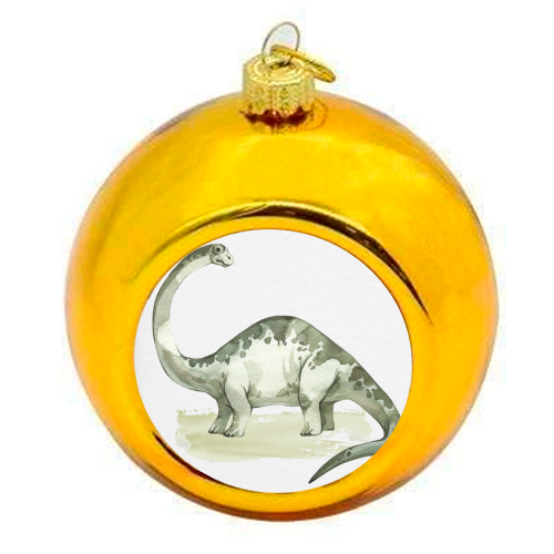 Brontosaurus - colourful christmas bauble by Gal Design