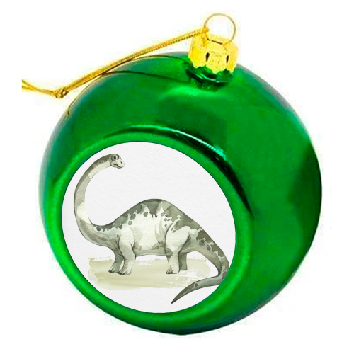 Brontosaurus - colourful christmas bauble by Gal Design