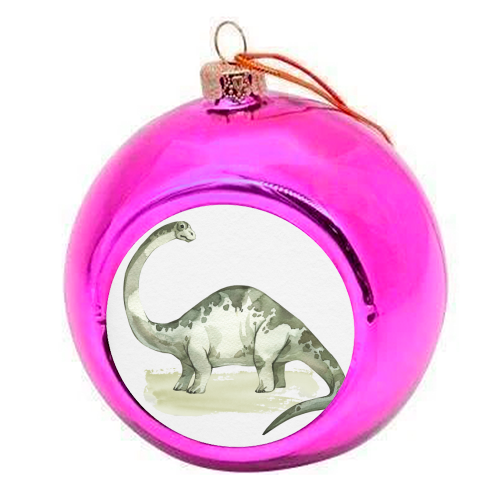Brontosaurus - colourful christmas bauble by Gal Design