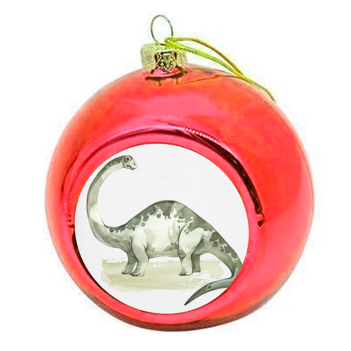 Brontosaurus - colourful christmas bauble by Gal Design